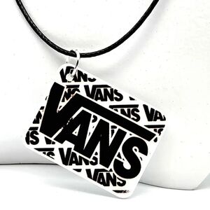 Cool Fun White Black Vans Logo Shoe Necklace